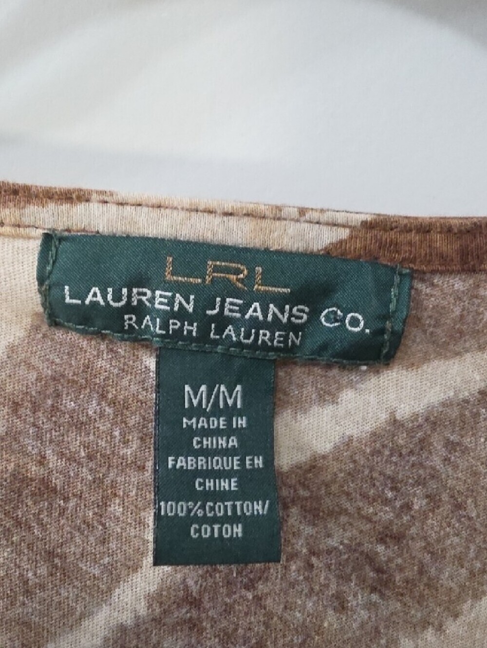 Ralph Lauren Jeans Co. Animal Print Ruffle Front Top - Medium - Picture 2 of 7
